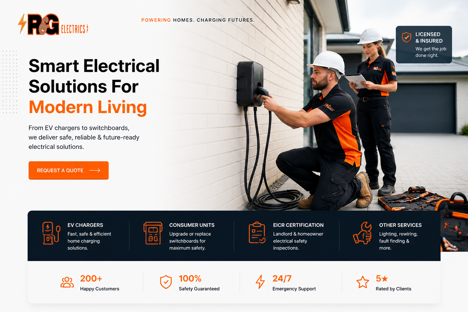 R&G Electrics Website Development